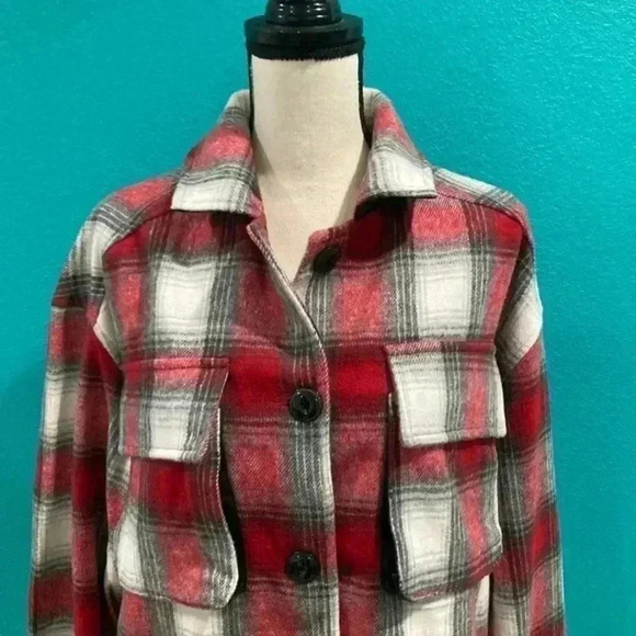 New with tags La Miel Plaid Flannel Shirt Jacket shacket in size small - Picture 2 of 6